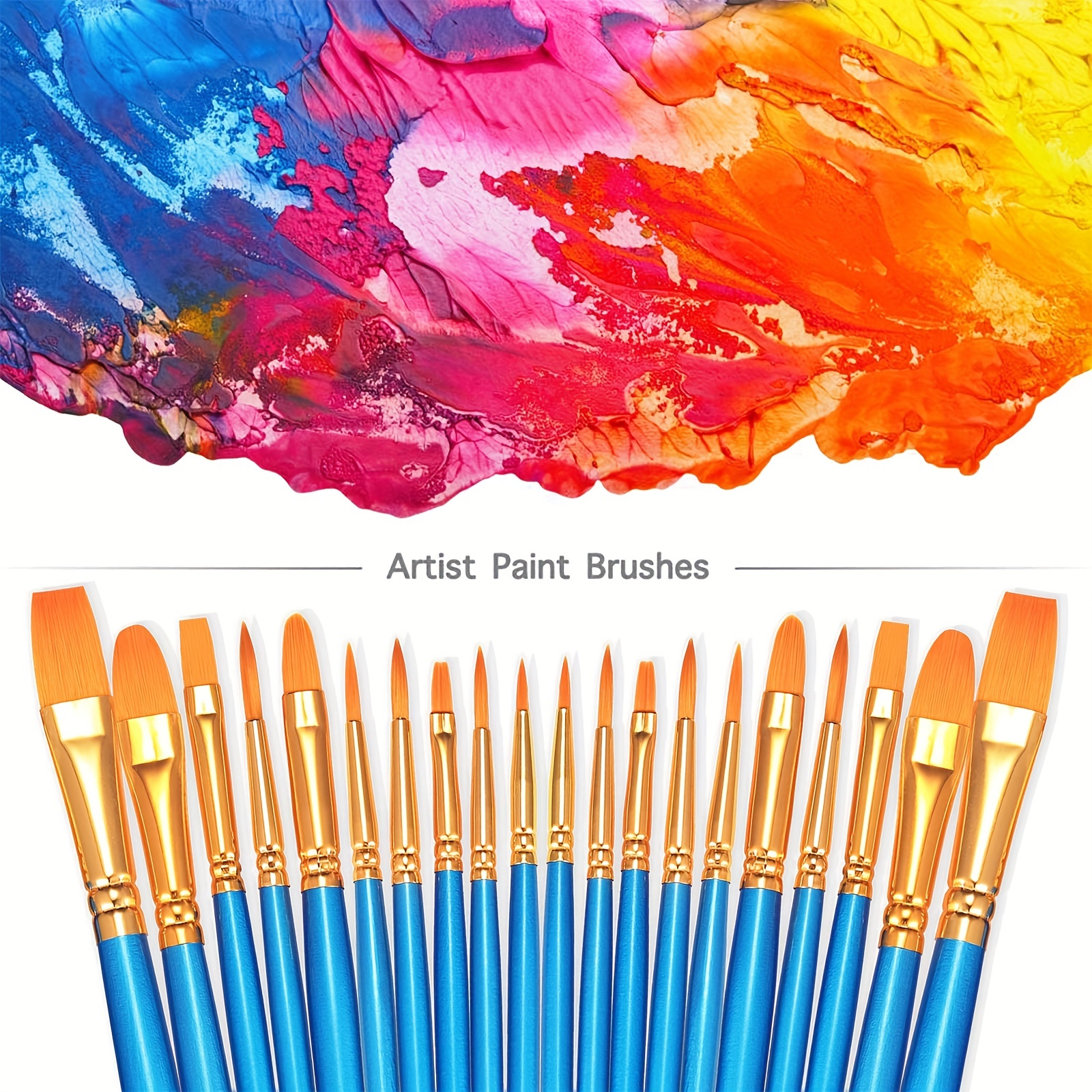 Small Fine Nylon Hair Detail Flat Paint Brush Drawing - Temu