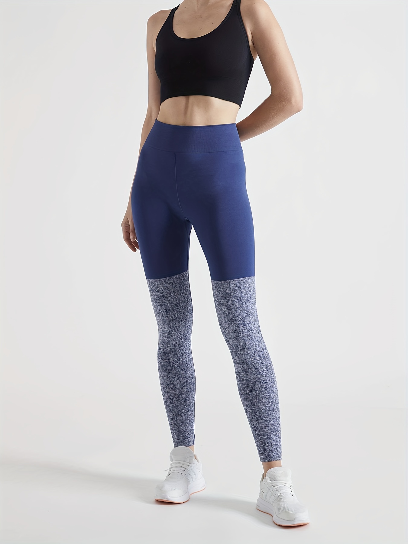 Color Block Skinny Leggings Casual Butt Lifting Workout - Temu