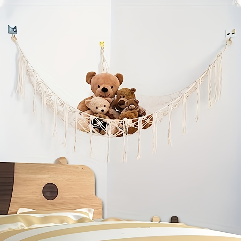 1 Hamac De Rangement Pour Jouets D'angle, Hamac Pour Animaux En Peluche,  Hamac Organisateur De Jouets Boho En Macramé Avec Glands Colorés, Filet  Suspendu Pour Jouets En Peluche D'angle, Organisateur De Stockage