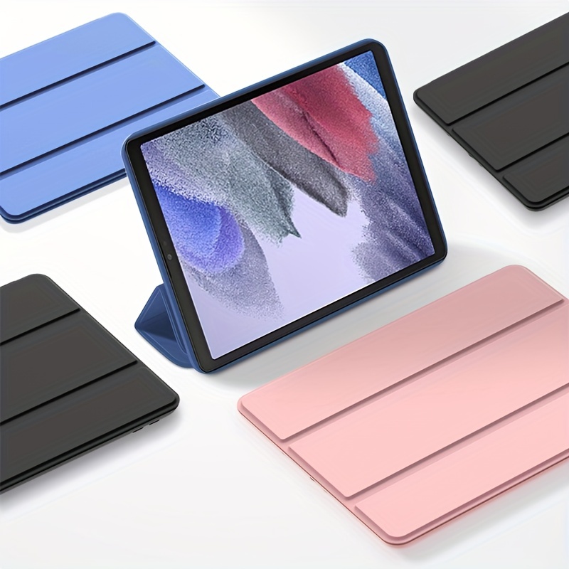 Tri-Folding PU Leather Soft Silicone Back Stand Tablet Shell For
