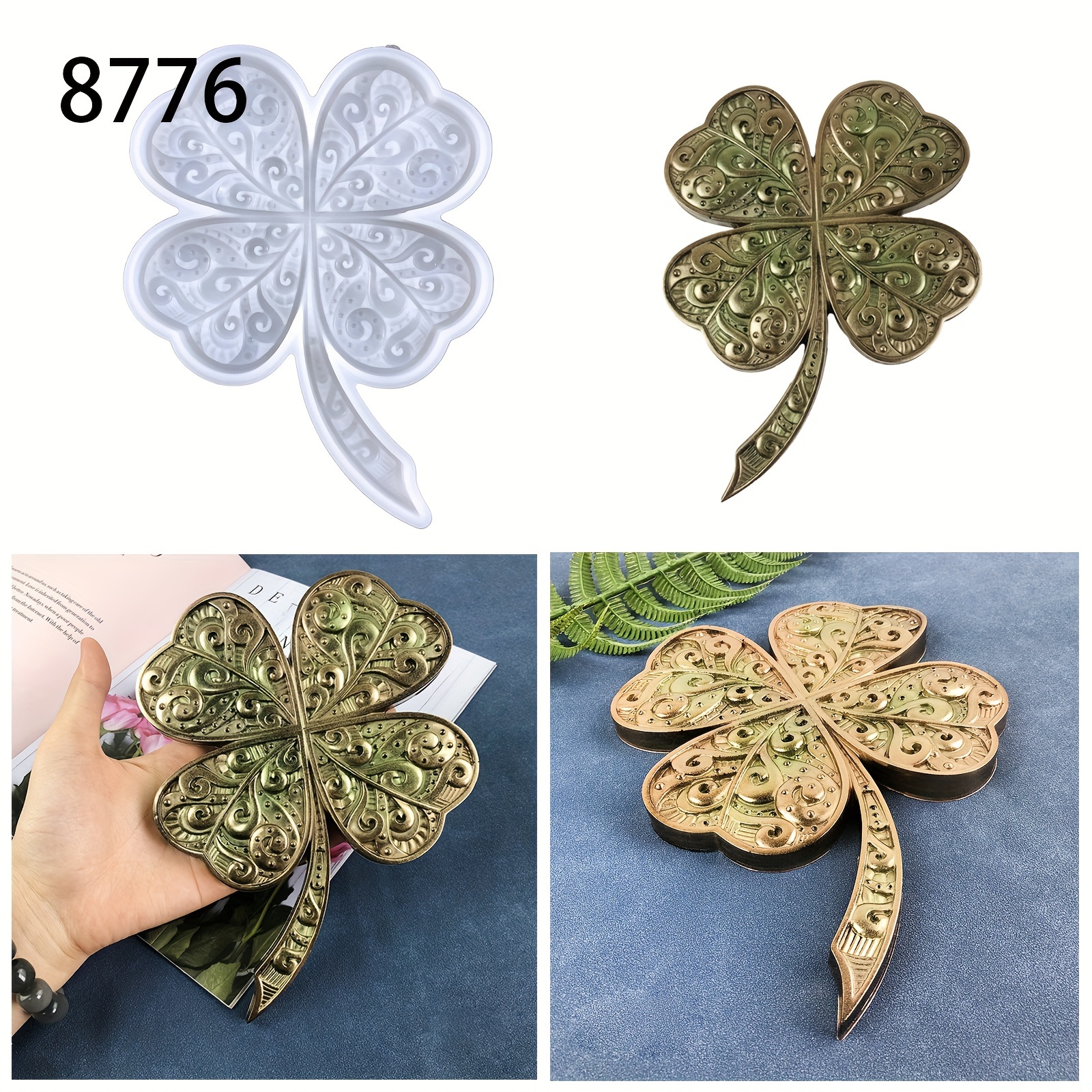 Diy Clover Maple Leaf Plant Keychain Resin Silicone Molds - Temu