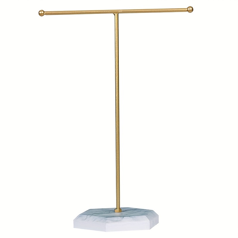 Classic Golden T Shaped Jewelry Accessories Storage Rack
