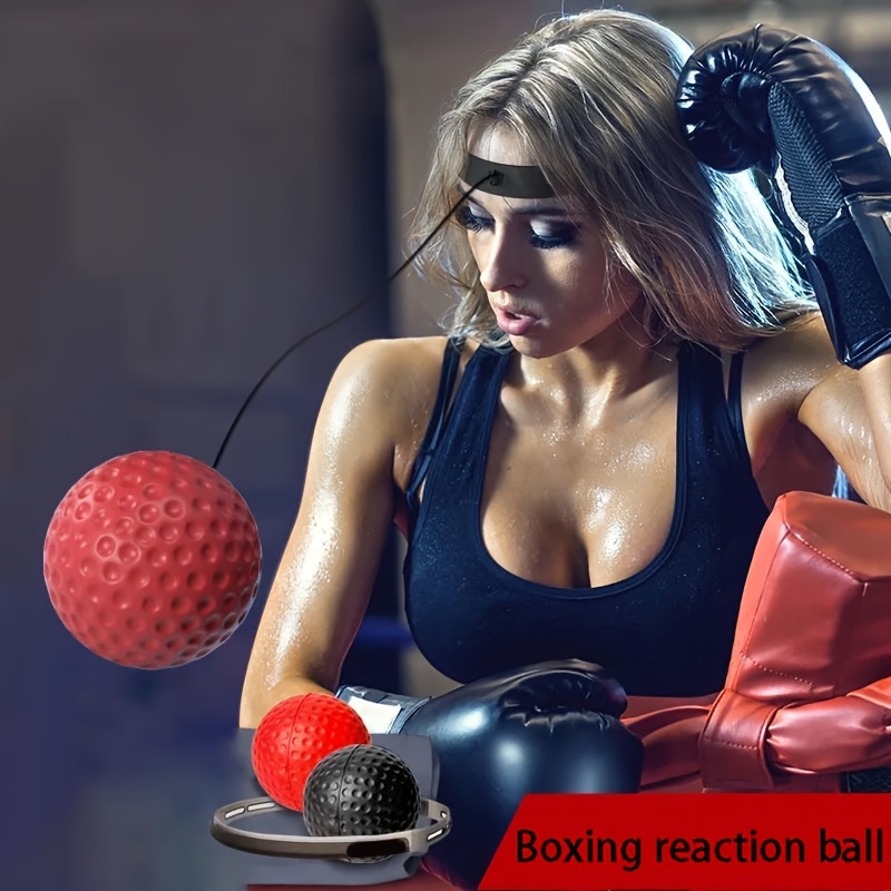 boxing reflex Balle de boxe souple avec bandeau, 4 balles React Reflex Plus  2 bandeaux réglables, idéale pour le réflexe, la vitesse, la précision, la