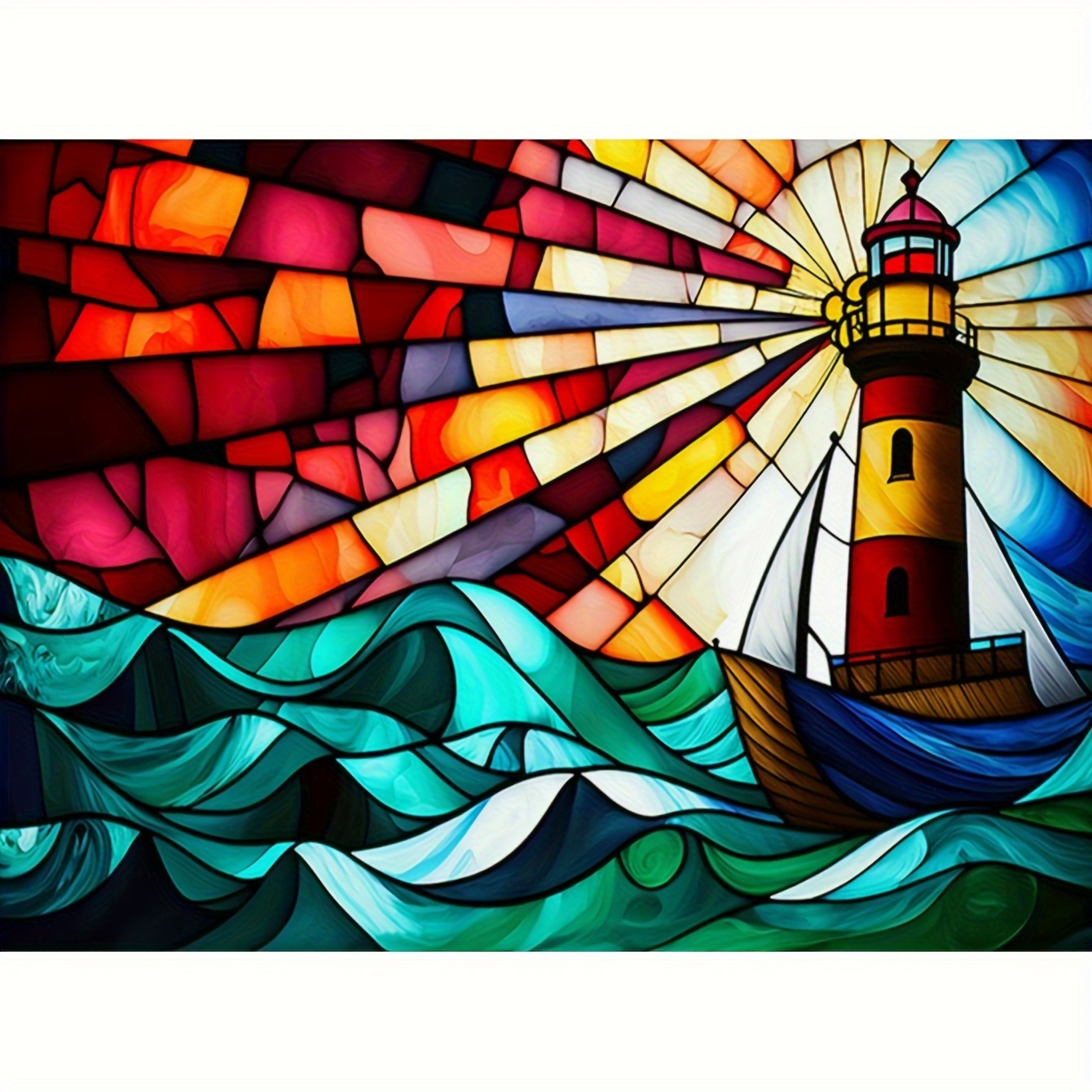 

1pc 30x40cm/11.8x15.7in 5d Diy Artificial Diamond Painting Lighthouse Diamond Painting Living Room Bedroom Decoration