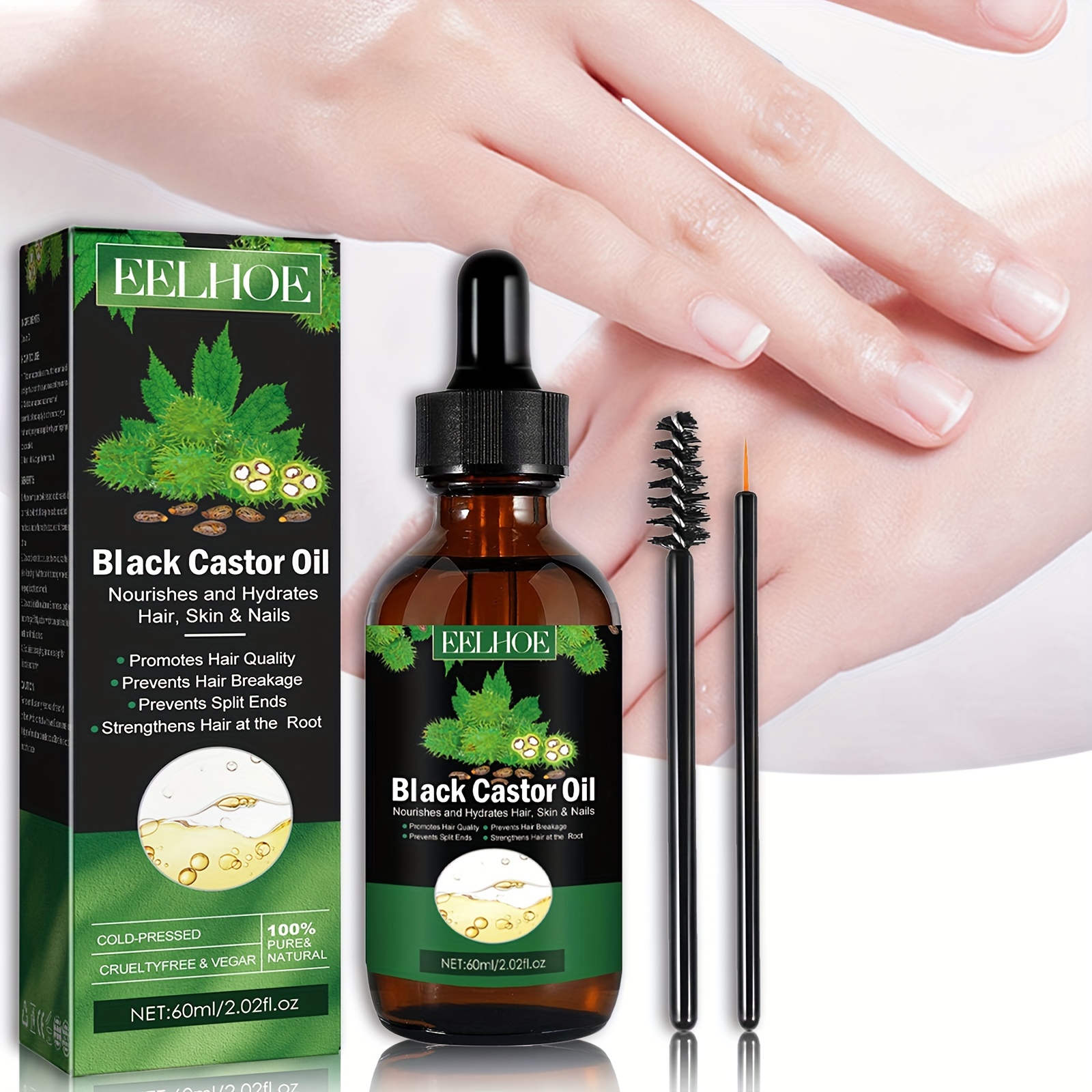 Amazon.com: Black Castor Oil Jamaican. 100% Pure Natural Virgin Unrefined  Cold Pressed Carrier Oil. 1 Fl.oz.- 30 Ml. For Skin, Hair, Eyelashes, Brows  and Nail Care by Botanical Beauty : Beauty &