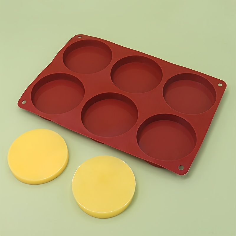 Silicone Cupcake Baking Mold, Non-Stick 100% Food Grade (Red, Round)