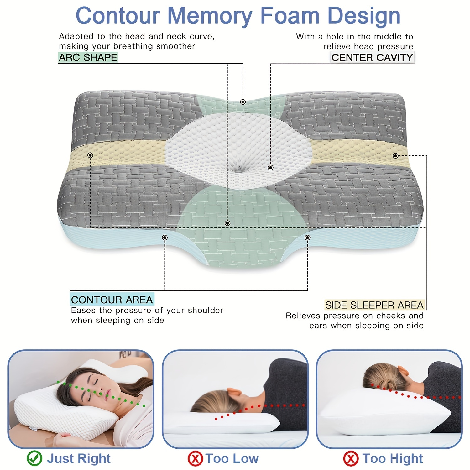 Neck Cervical Pillow Memory Foam Pillows Neck Shoulder Relax - Temu France