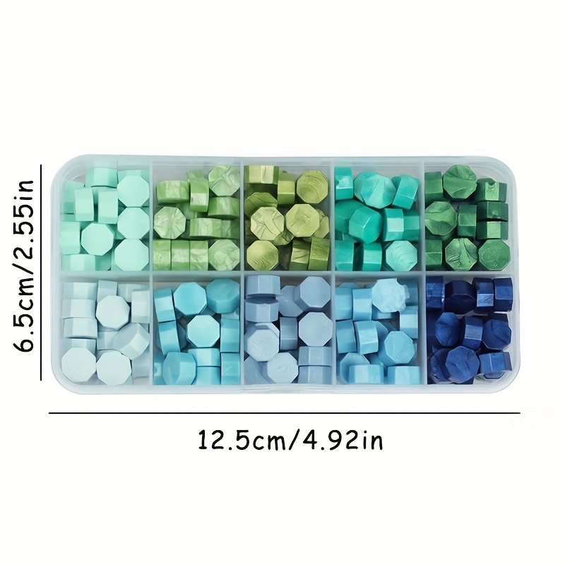 Boxed Lacquer Wax Seal Beads Colorful Octagonal Paint Sealing Wax Particle  Grid Plastic Box DIY Invitation Envelope Wax Pellets
