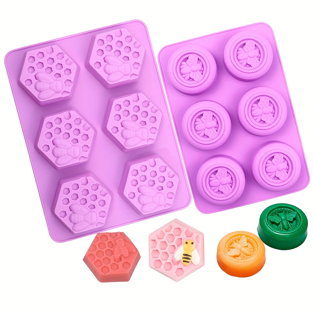 

1pc Bee Honeycomb Soap Candle Silicone Mold 6 Cavity 3d Beehive Silicone Cupcake Cups Muffin Baking Pan Homemade Diy Making Cake Mousse Jelly Candy Chocolate Homemade Craft Bee Ice Cube Tray