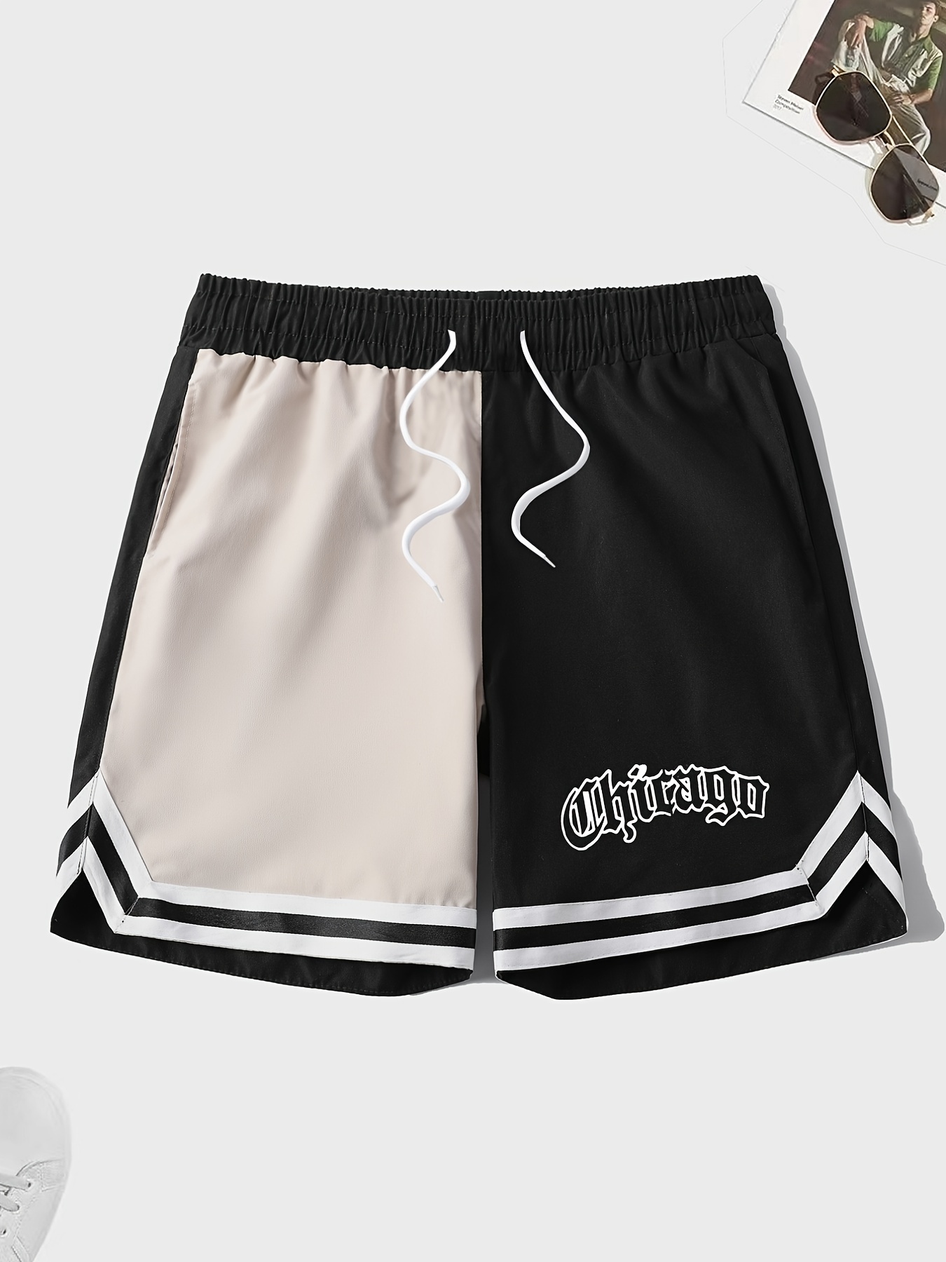 Men's chicago Print Casual Sport Drawstring Shorts - Temu