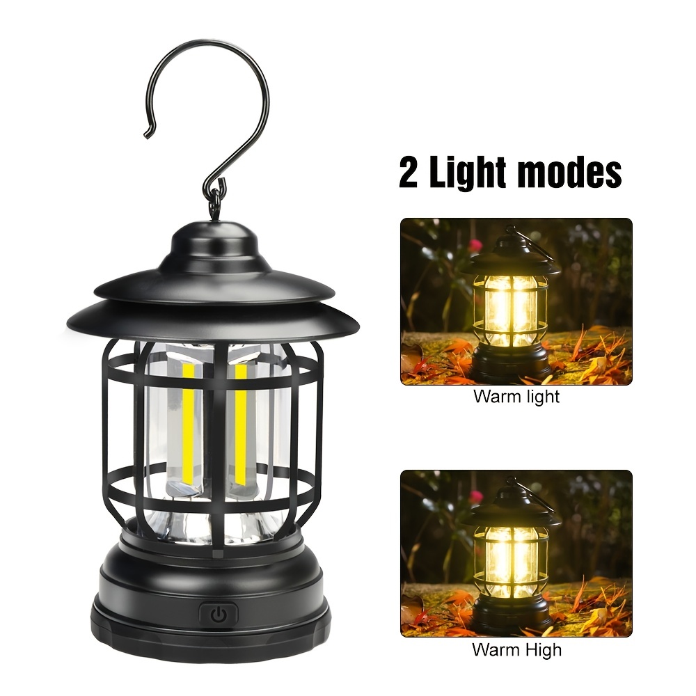 1pc Outdoor Camping Led Lantern, Battery Powered, Portable Hook