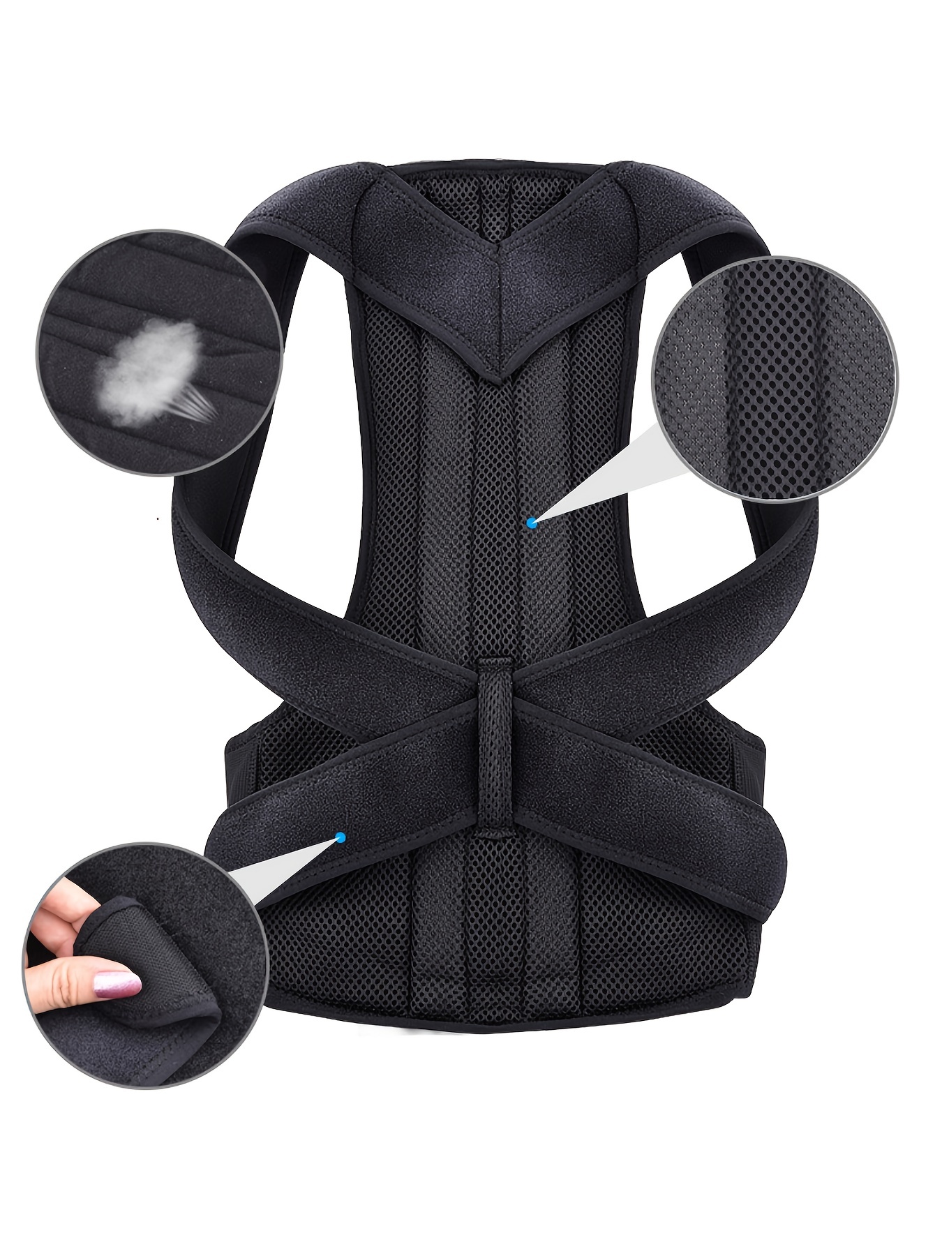 Adjustable Back Posture Corrector for Women Men,Posture Brace with  Supportive Bars and Comfy Underarm Pads for Posture Improve (Color : Black,  Size : Medium) : : Sports & Outdoors