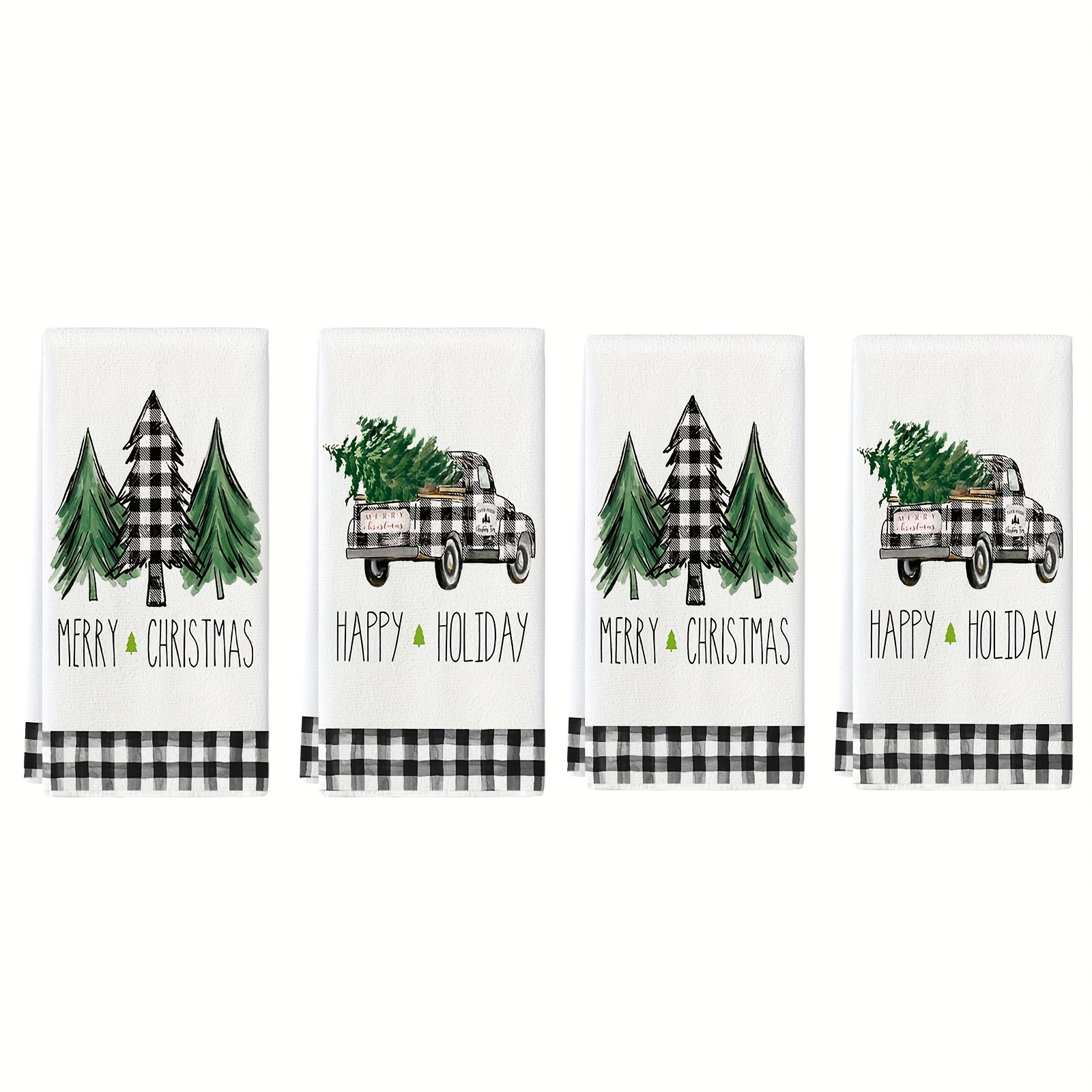 Christmas Hand Towels Plaid Snowflake Snowman Printed Towel - Temu