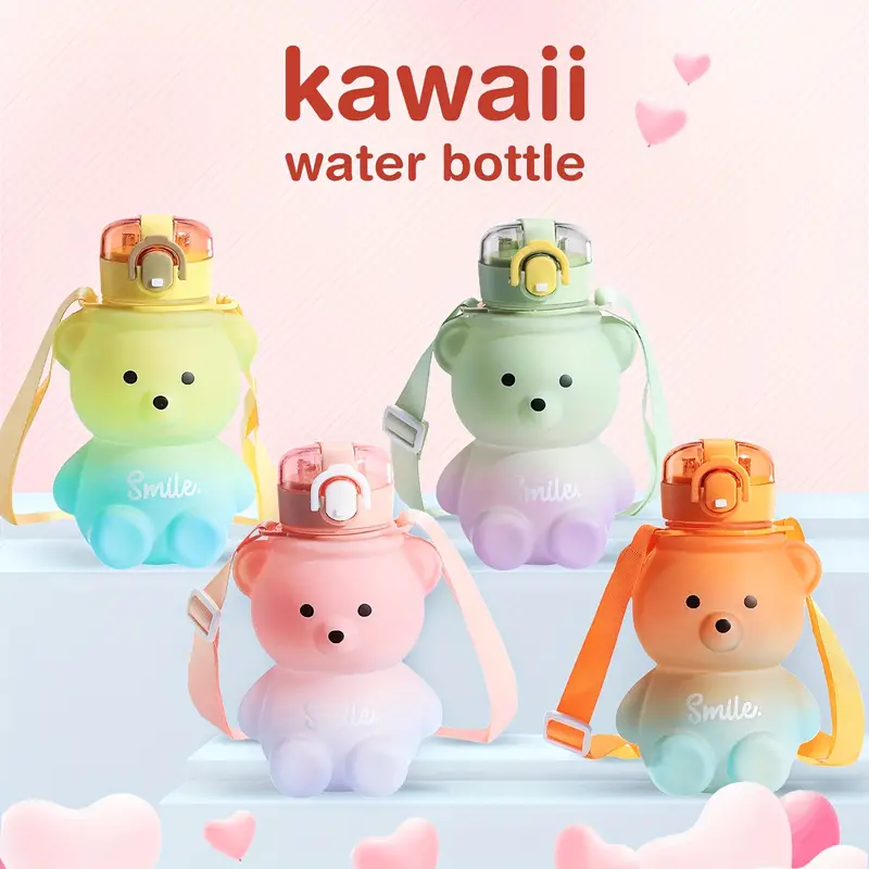 Kawaii Water Bottle For Girls Cute Water Bottles With Straw - Temu