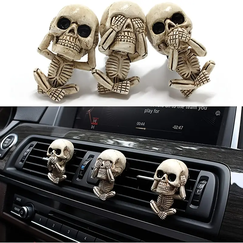 9pcs Skull Car Aroma Diffuser Clip, Car Air Vent Decoration Clip, Car  Interior Accessories (No Fragrance Oil Tablets)