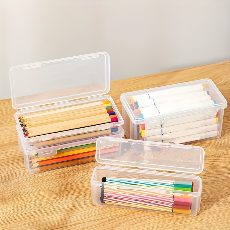 Large Capacity Pencil Box - Hard Plastic Case For Organizing Painting,  Watercolor, Drawing Tools And More - Perfect For School Supplies And Office  Use - Temu Hungary