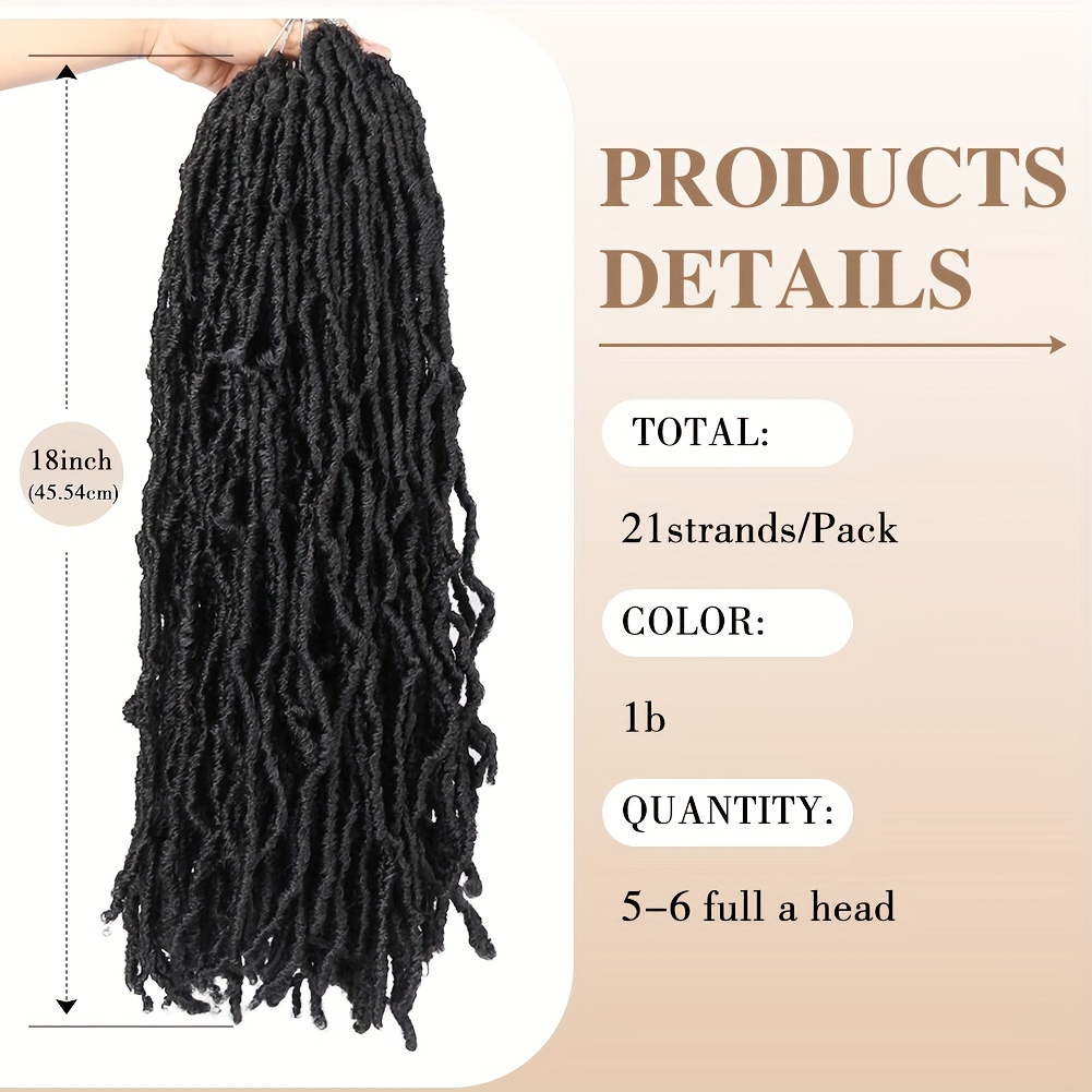 Leeven 18 Inch Nu Soft Locs Crochet Braids Curly Faux Locs