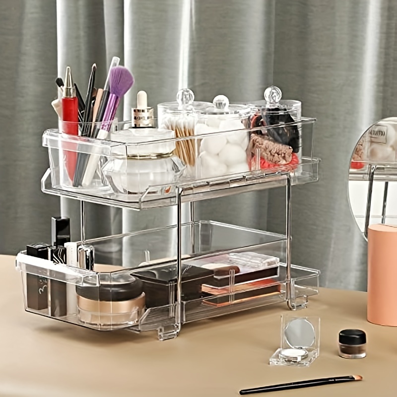  3 Tier Clear Bathroom Organizer with Dividers, Multi-Purpose  Pull-Out Pantry Organization and Storage, Under Sink Closet Organizers and  Storage, Vanity Skincare Cosmetic Organizer Medicine Bins : Home & Kitchen
