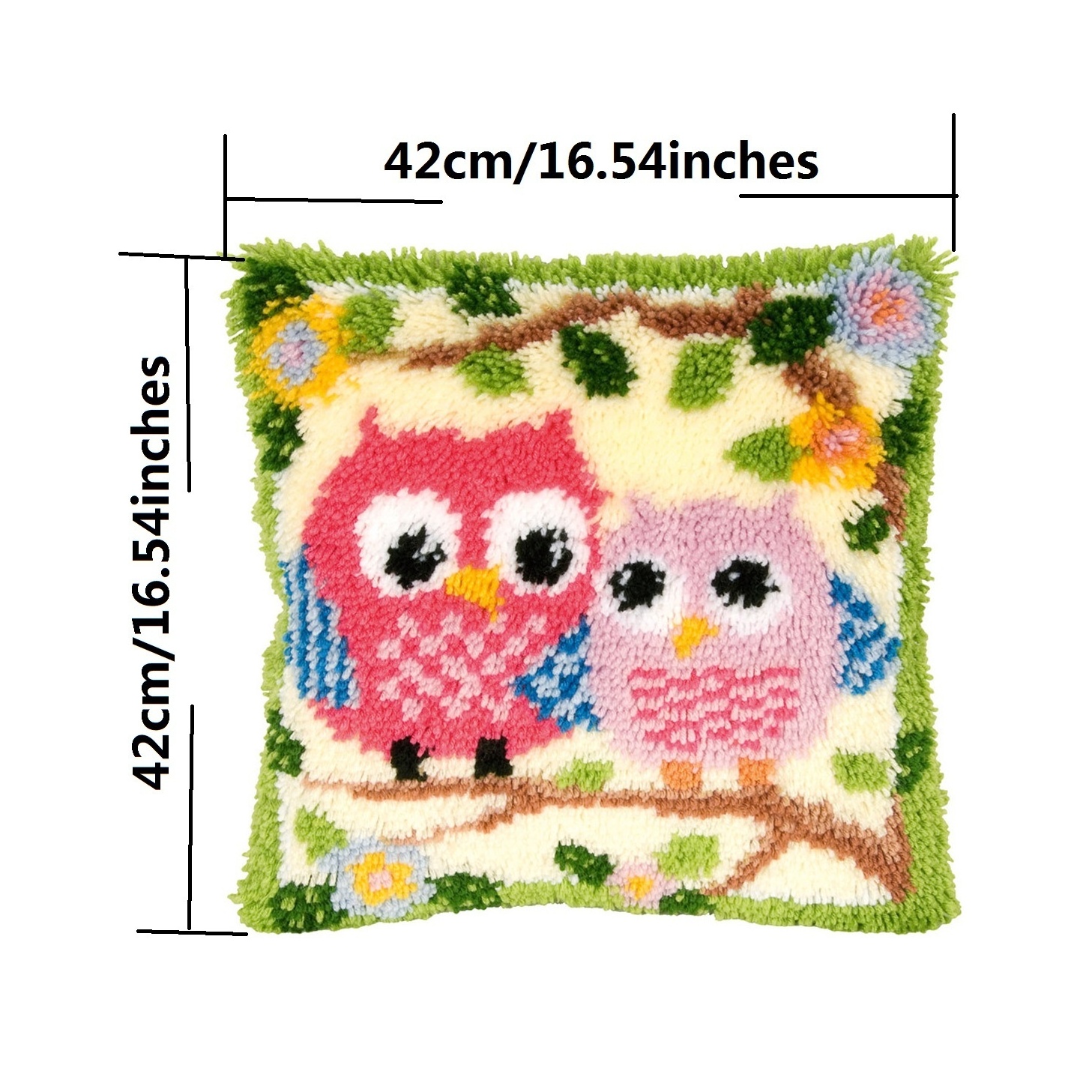 EMISTEM Latch Hook Kits for Adults - Latch Hook Pillow Kits, Crochet Yarn Kit for Beginners, DIY Needlework Crafts Cover Case with Printed Canvas