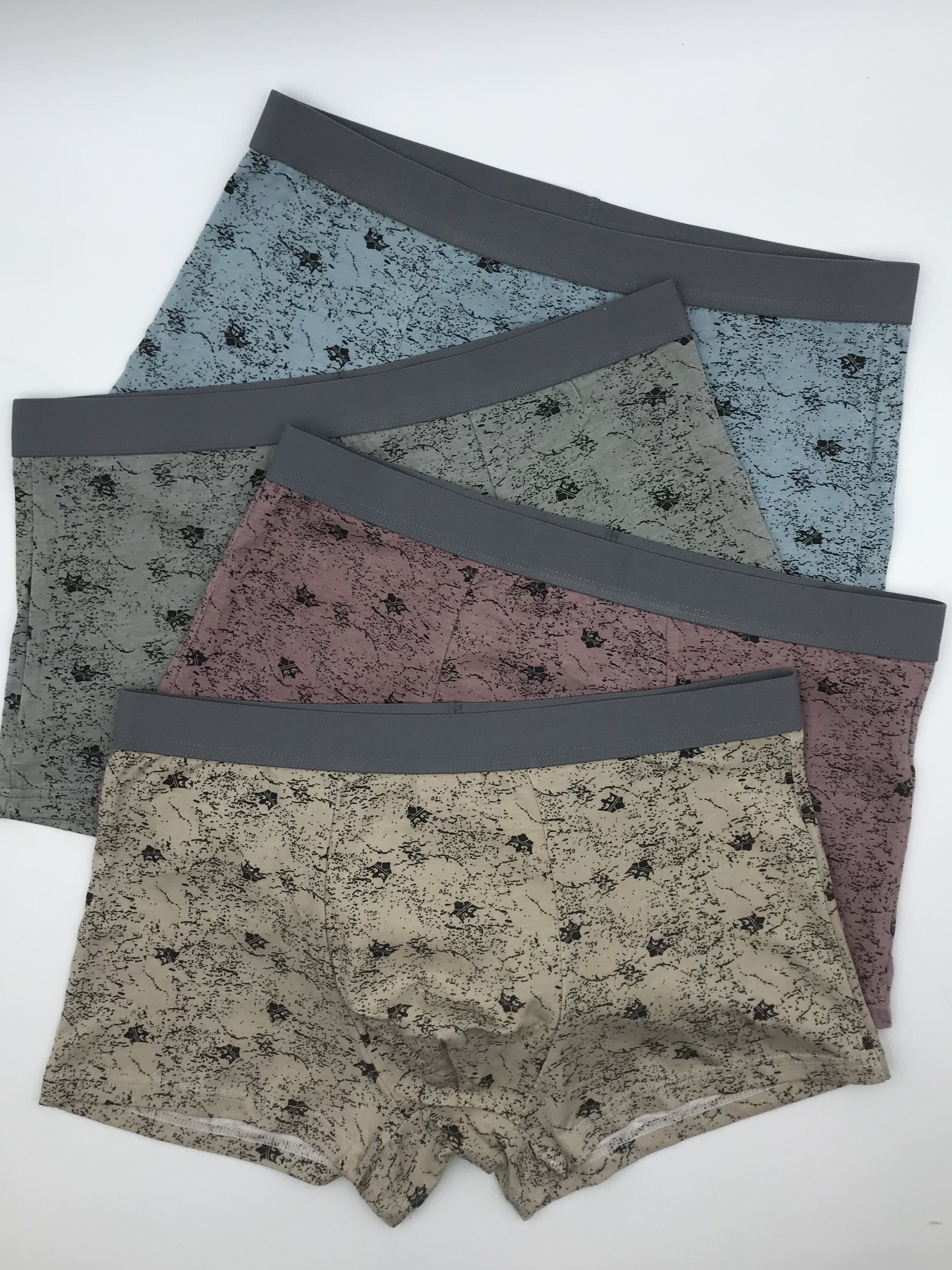 4pcs Men's Cotton Breathable Soft Comfortable Graphic Print Stretchy Boxer  Briefs Underpants