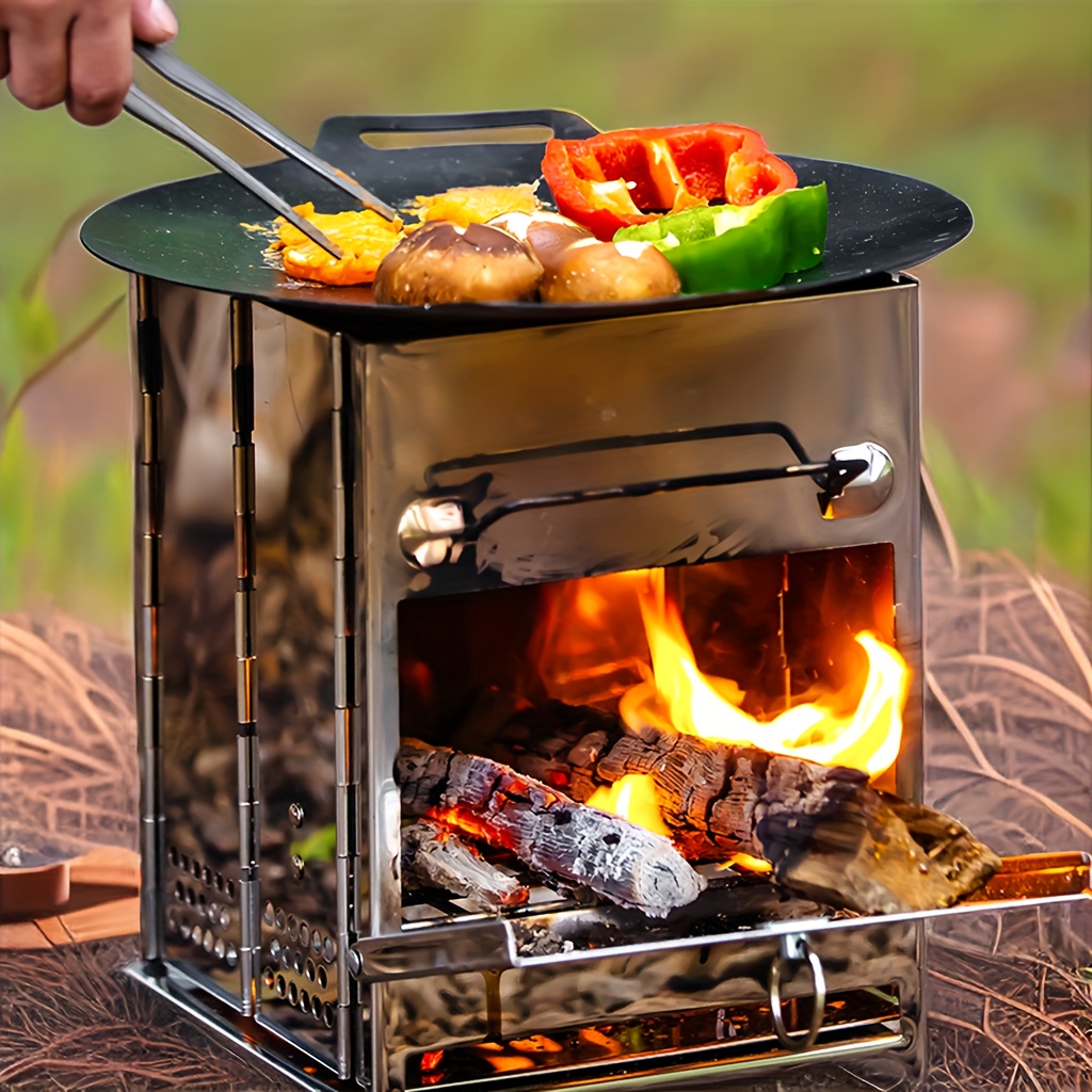 Estufa de fuego portátil para fogata de mesa Mini estufa de hoguera de mesa  Pozo de fuego sin humo Estufa de pellets Estufa de leña