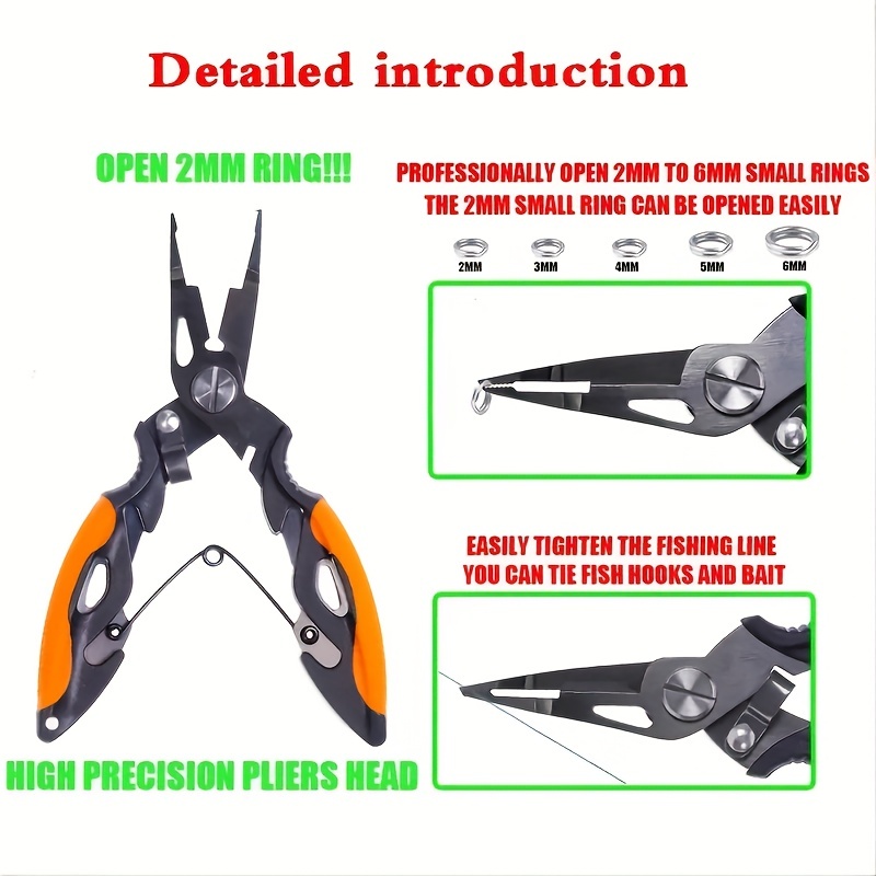  Yctze Multifunction Lure Pliers Fishing Hook Remover Pliers  Reduce Fatigue Stainless Steel Ergonomic Curved Mouth Precise Outdoor for  Nylon Line (Black) : Sports & Outdoors