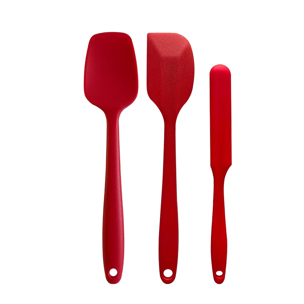 Silicone Spatula Set of 5,High Temperature Resistant, Food Grade Silicone,  Dishwasher Safe, for Baking, Cooking (Red)