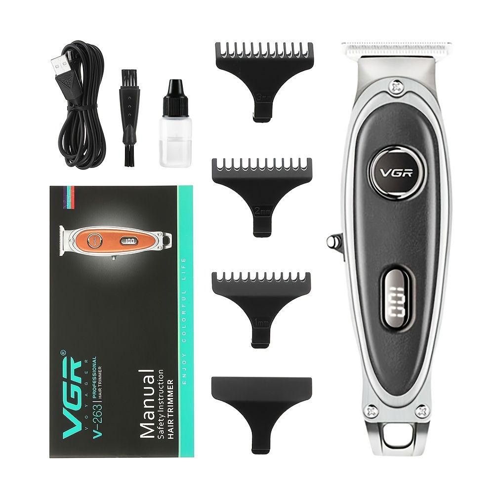 Vgr Electric Clipper Retro Rechargeable Lcd Digital Display Electric Clipper  Leather Portable Oil Head Hair Clipper 263 For Hair Cutting | Shop On Temu  And Start Saving | Temu