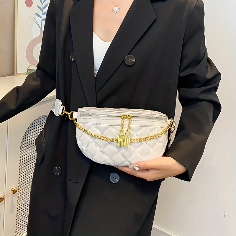 Female Shoulder Bag Luxury Brand Rhombus Chest Bag Letter Strap