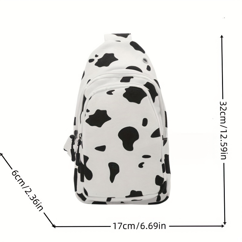 Cow Print Canvas Crossbody Bag, Casual Zipper Square Purse, Women's  Shoulder Bag For Everyday - Temu