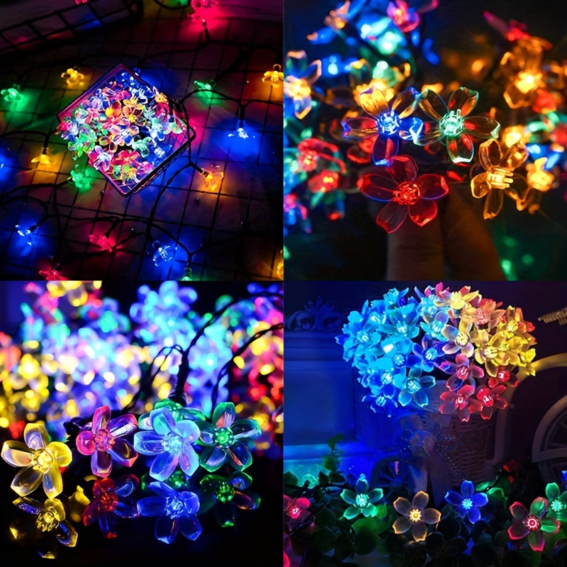 Guirlande Lumineuse Solaire À Fleurs 20/50/100 LED, Lampes