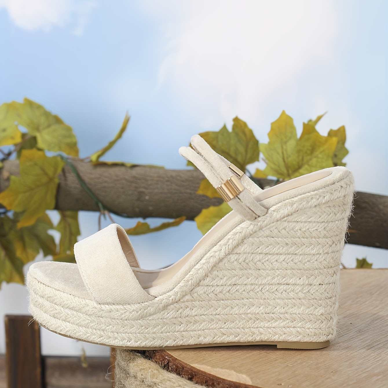 Women's Wedge Espadrille Sandals Open Toe Slip On Platform Heels Comfortable