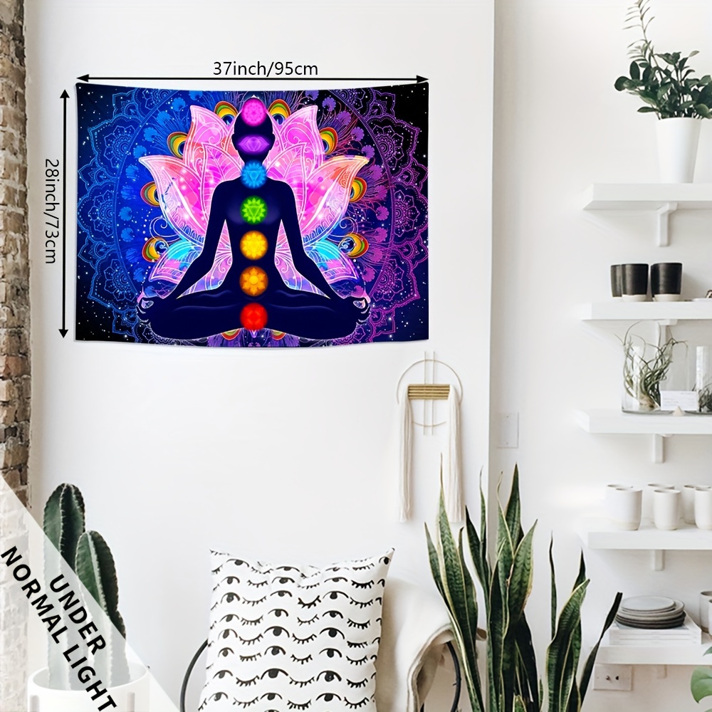 bohemian meditation chakra uv black light Temu Ireland