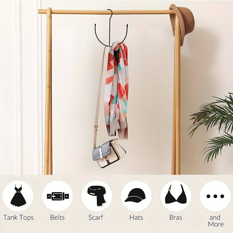 1pc Multifunctional Handbag Hook, Rotatable Ribbon Organizer, Tie Hanger,  Scarf Hanger, Wardrobe Storage Rack, Daily Use