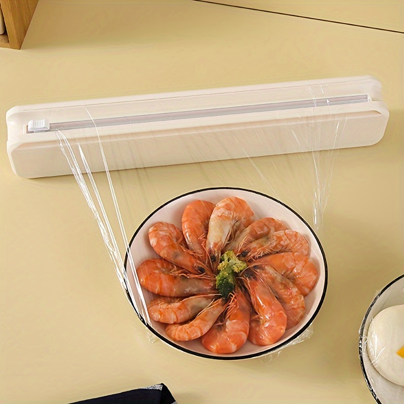 New Plastic Wrap Cutting Box Wall-mounted Magnetic Suction Cup Adjustable Plastic  Wrap Cutter Household Kitchen Food Storage