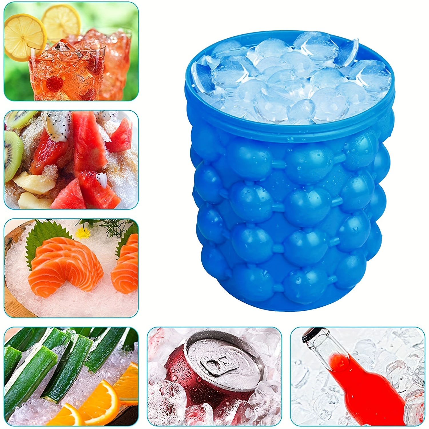 1pc, Plastic Ice Bucket, Quick Cold Preservation Ice Maker, Ice