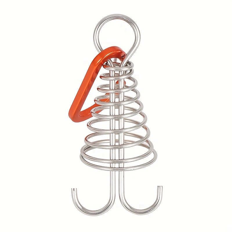 10pcs/set Outdoor Camping Tent Accessories Octopus Rope Buckle, Deck Nails,  Stainless Steel Tent Cord Fastener, Spring Ropes & Hooks