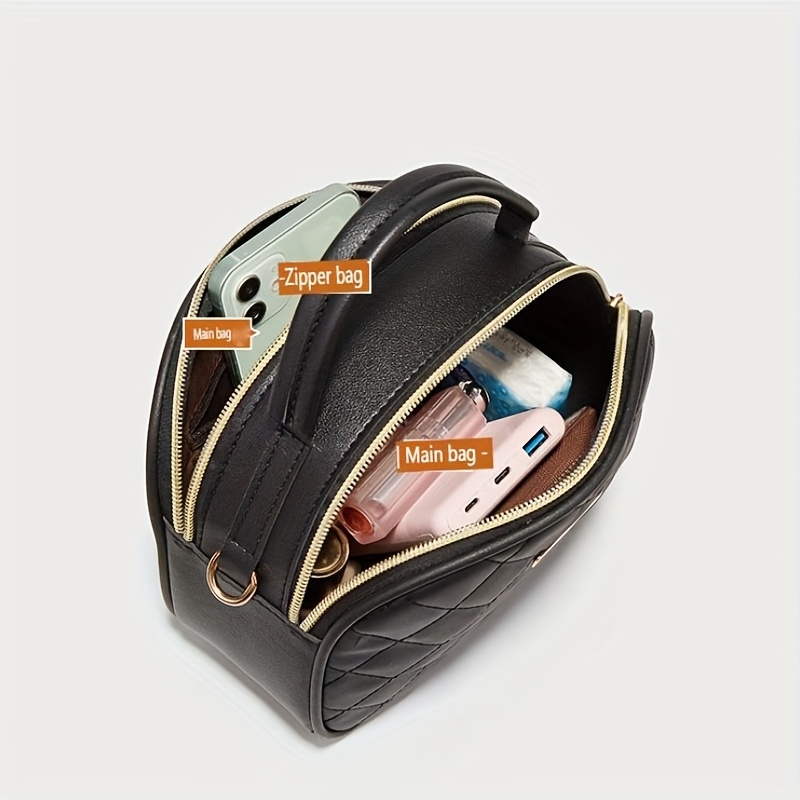 Argyle Embossed Shoulder Bag Faux Leather Waterproof Crossbody Bag