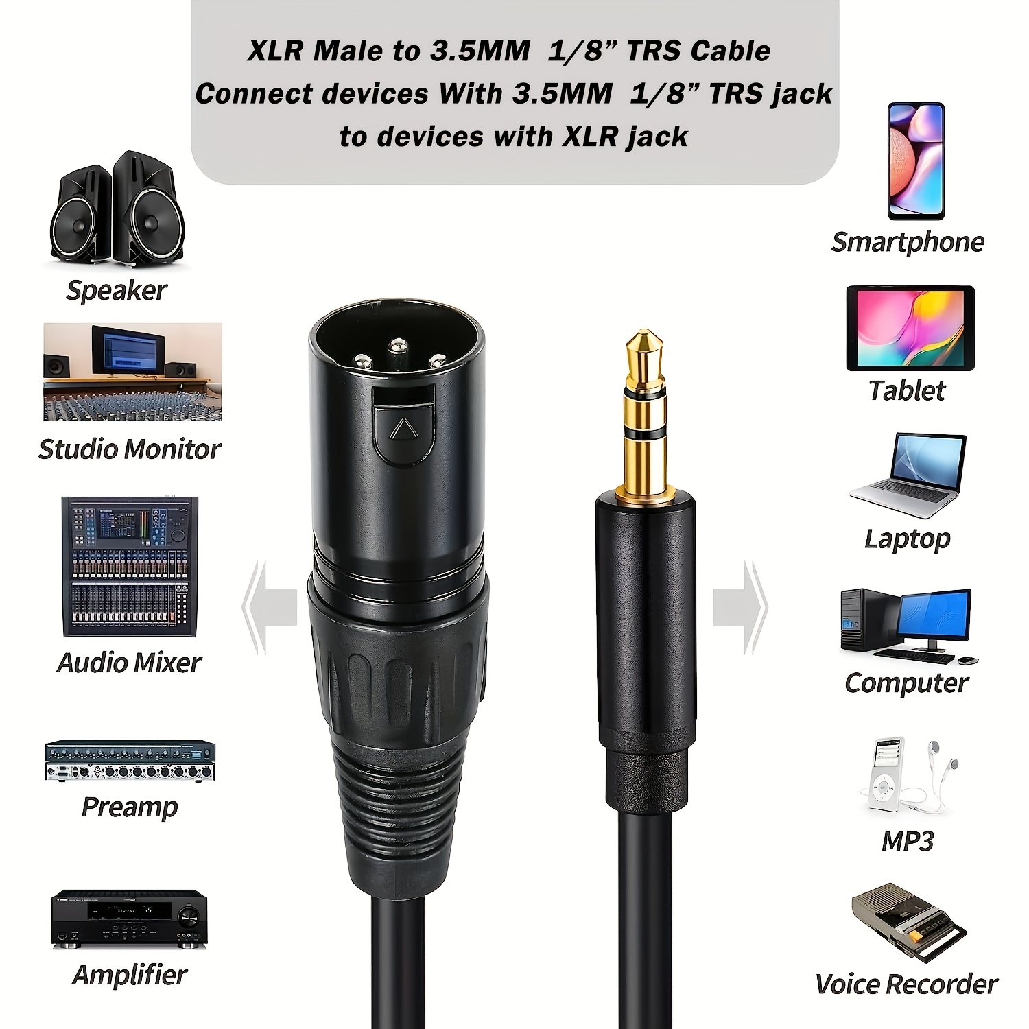 XLR Cable XLR Cable Male to Female 3Pin Aux Audio Cord Foil+Braided  Shielded for Microphone Mixer Am…See more XLR Cable XLR Cable Male to  Female 3Pin