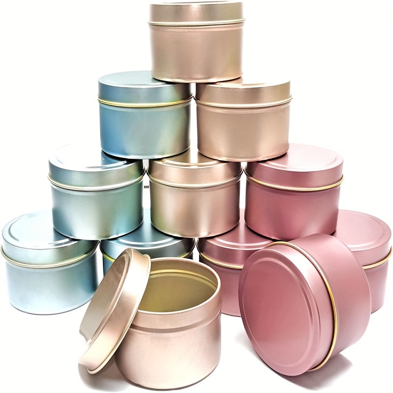 10pcs Mini Candle Jars Round Metal Candle Cups Tea Light Tins DIY