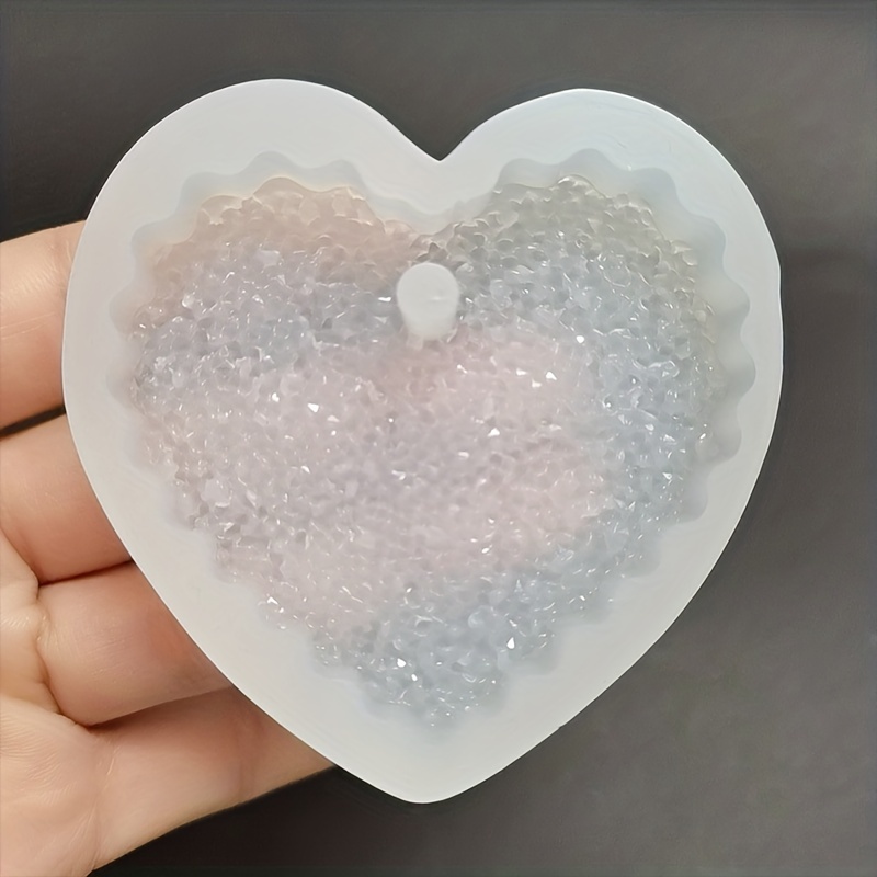 2pcs Big Heart Shape Silicone Mold Large Love Heart Keychain