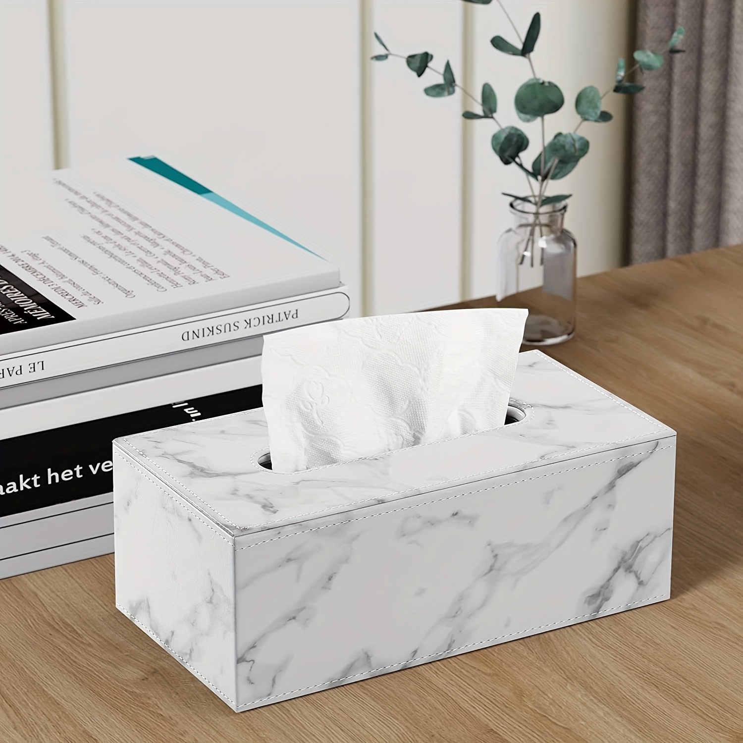 

1pc, Tissue Box, Marble Pattern Tissue Box, Home Daily Use Desktop Tissue Storage Box, Suitable For Bedroom, Living Room And Car, Home Decoration, Kitchen Gadgets