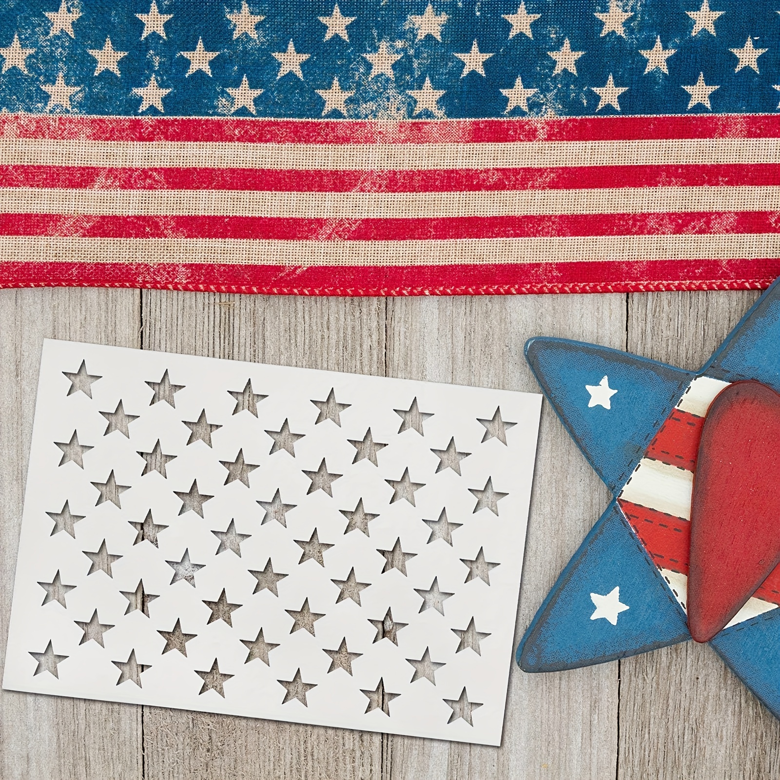 Large American Flag Stencil Star Stencils for Painting 50 Stars
