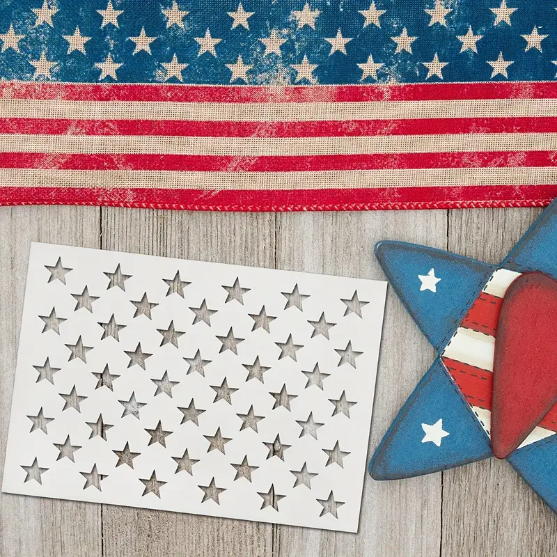 50 Stars Painting Stencil American Flag Stencil Reusable - Temu