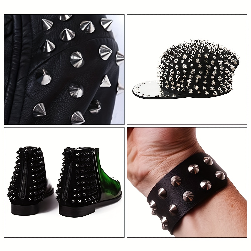 Silver Bullet Spikes Rivets For Leather Punk Studs And - Temu