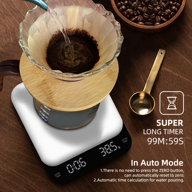 Digital Coffee Scale with Timer, Auto Timing Espresso Scale Rechargeable