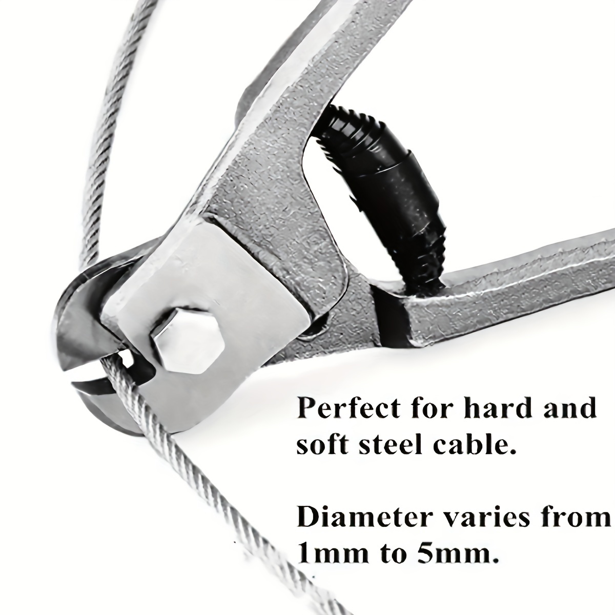 QLOUNI Stainless Steel Cable Cutter Wire Rope Aircraft Cable Cutter Bicycle  Cable and Housing Cutter Cuts Up to 5/32 Steel