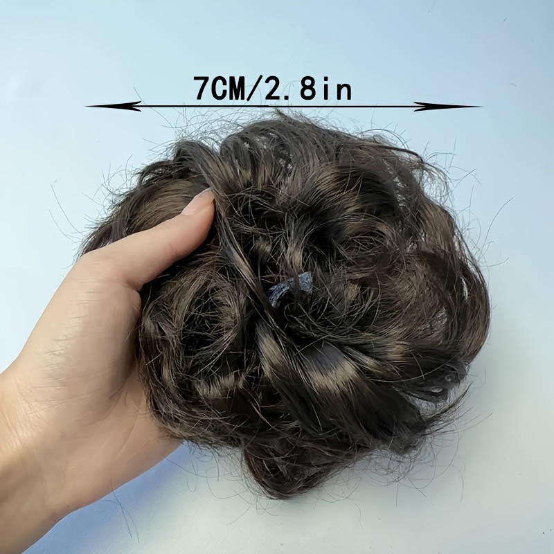 Elastic Scrunchie Bun Wig Hairpiece Synthetic Fiber Curly Temu