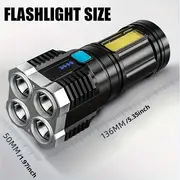 multifunctional led display flashlight 4 modes brightness adjustable for outdoor emergency use details 1