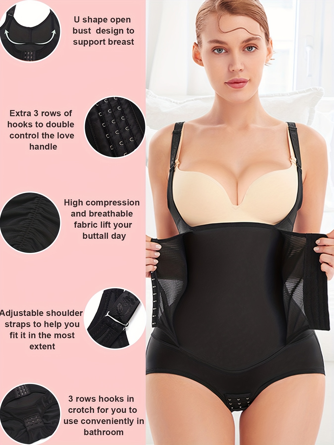 Gotoly Shapewear Bodysuit for Women Double Tummy Control Butt Lifter  Panties High Waist Trainer Full Body Shaper